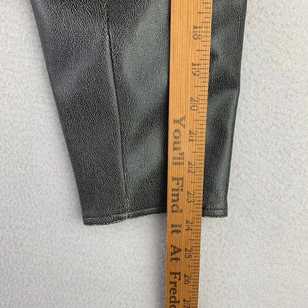 Vintage Rampage Faux Leather Moto Jacket Women Large Gray Biker Y2K Cropped - Picture 9 of 9